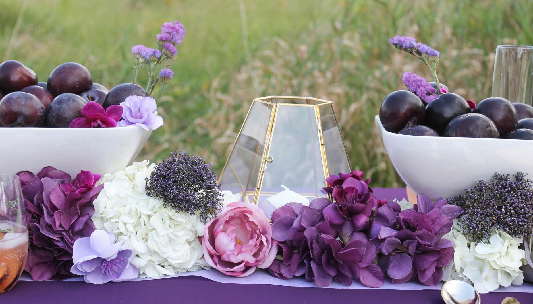 Plum Wedding Tablescape