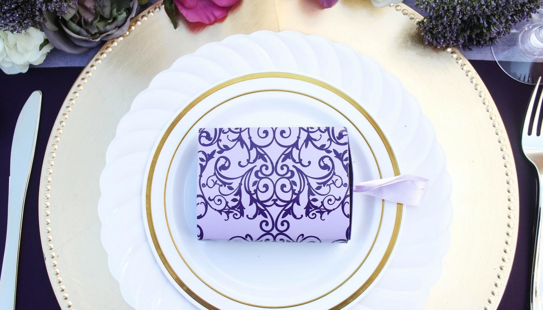 Plum Wedding Tablescape