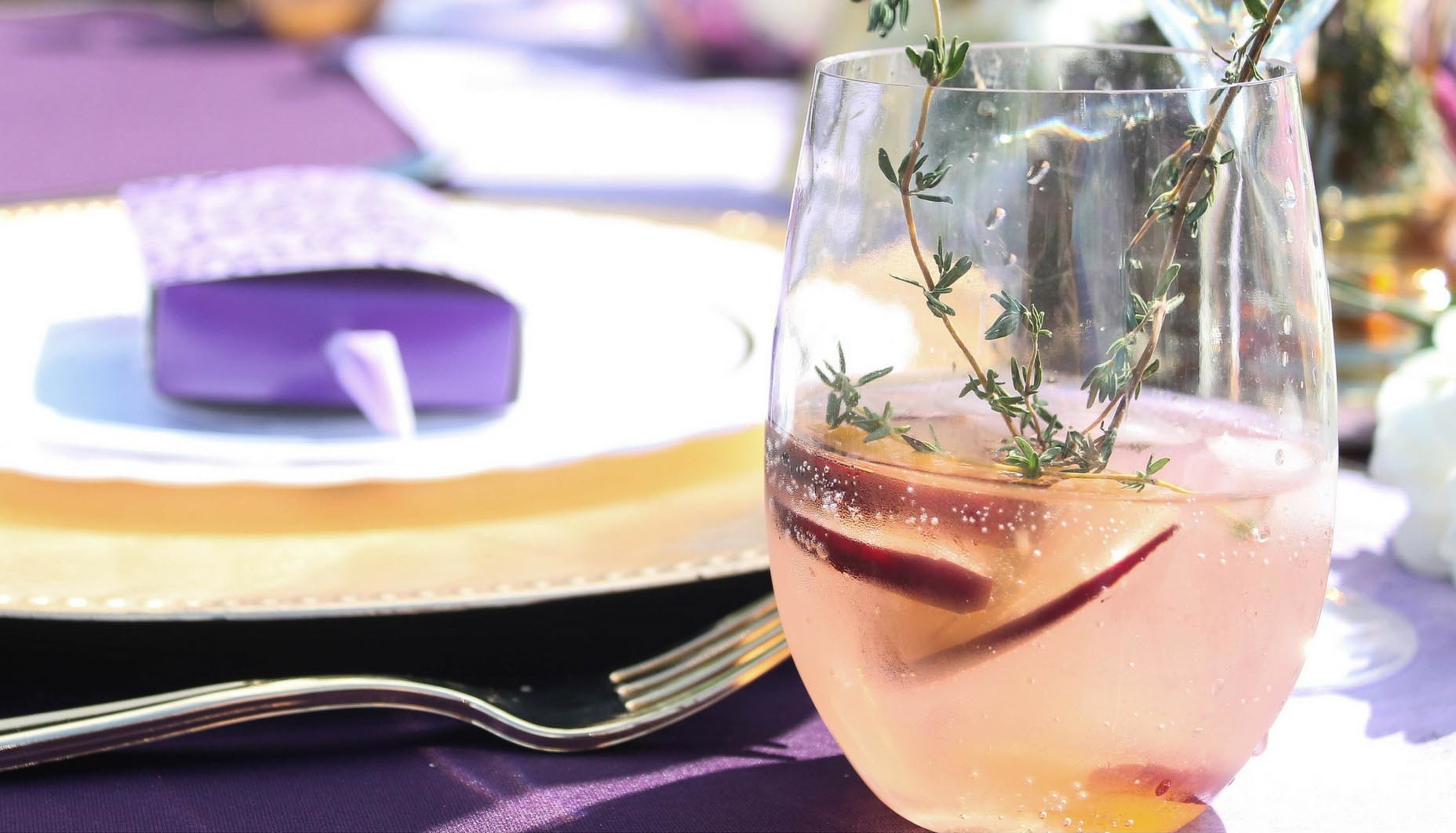 Plum Wedding Tablescape