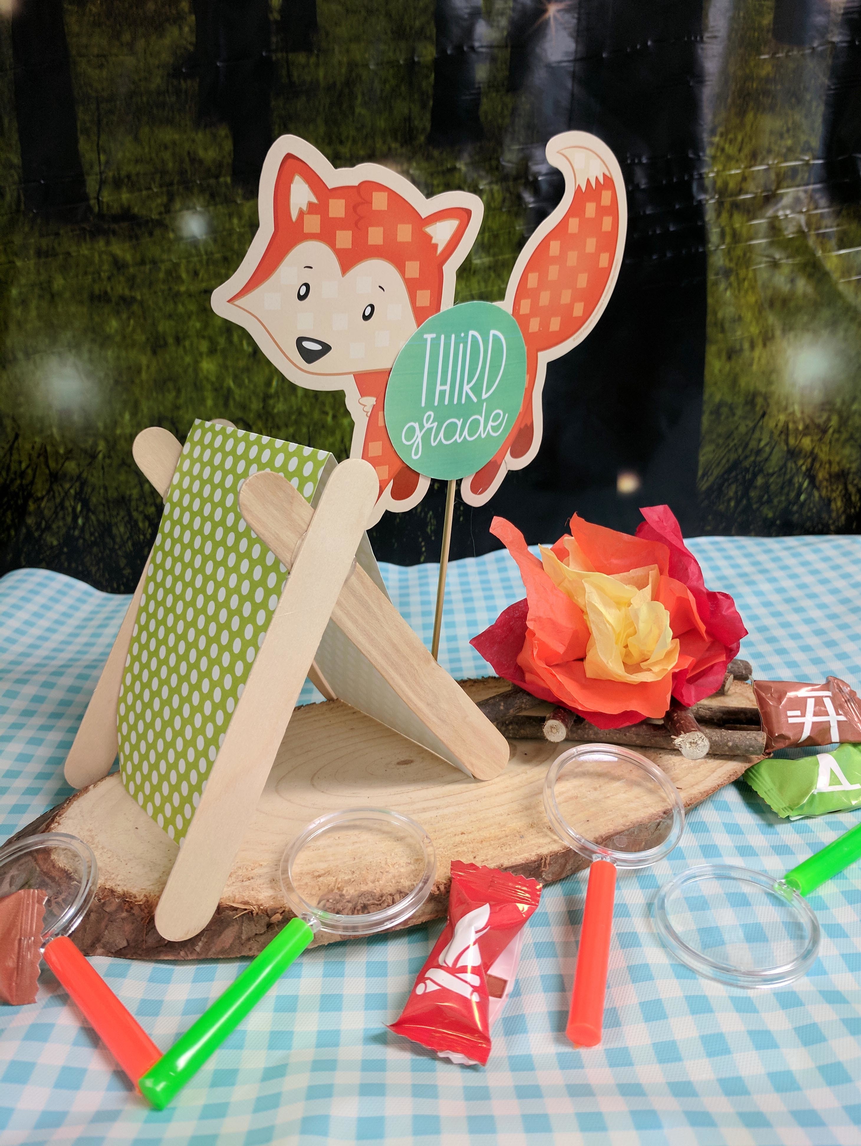 OTC school wide camping theme centerpieces