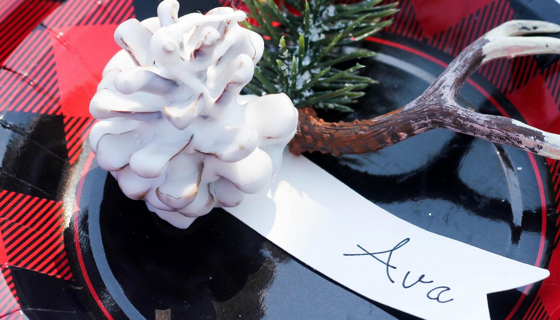 Buffalo Plaid Winter Wedding DIY Pinecone Firestarter
