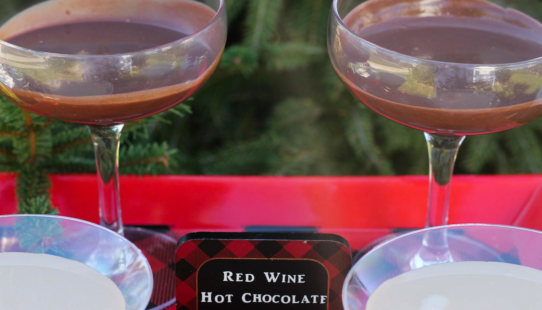 Buffalo Plaid Winter Wedding Red Wine Hot Chocolate