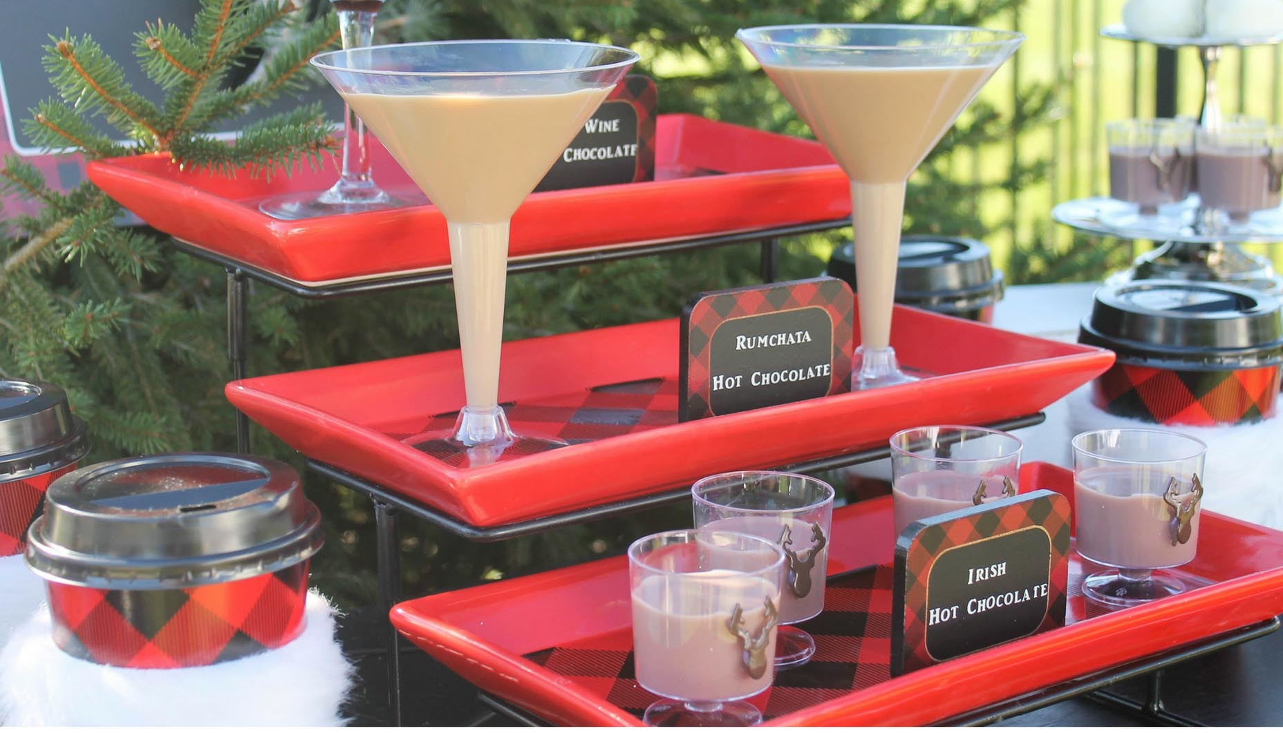 Buffalo Plaid Winter Wedding Irish Hot Chocolate