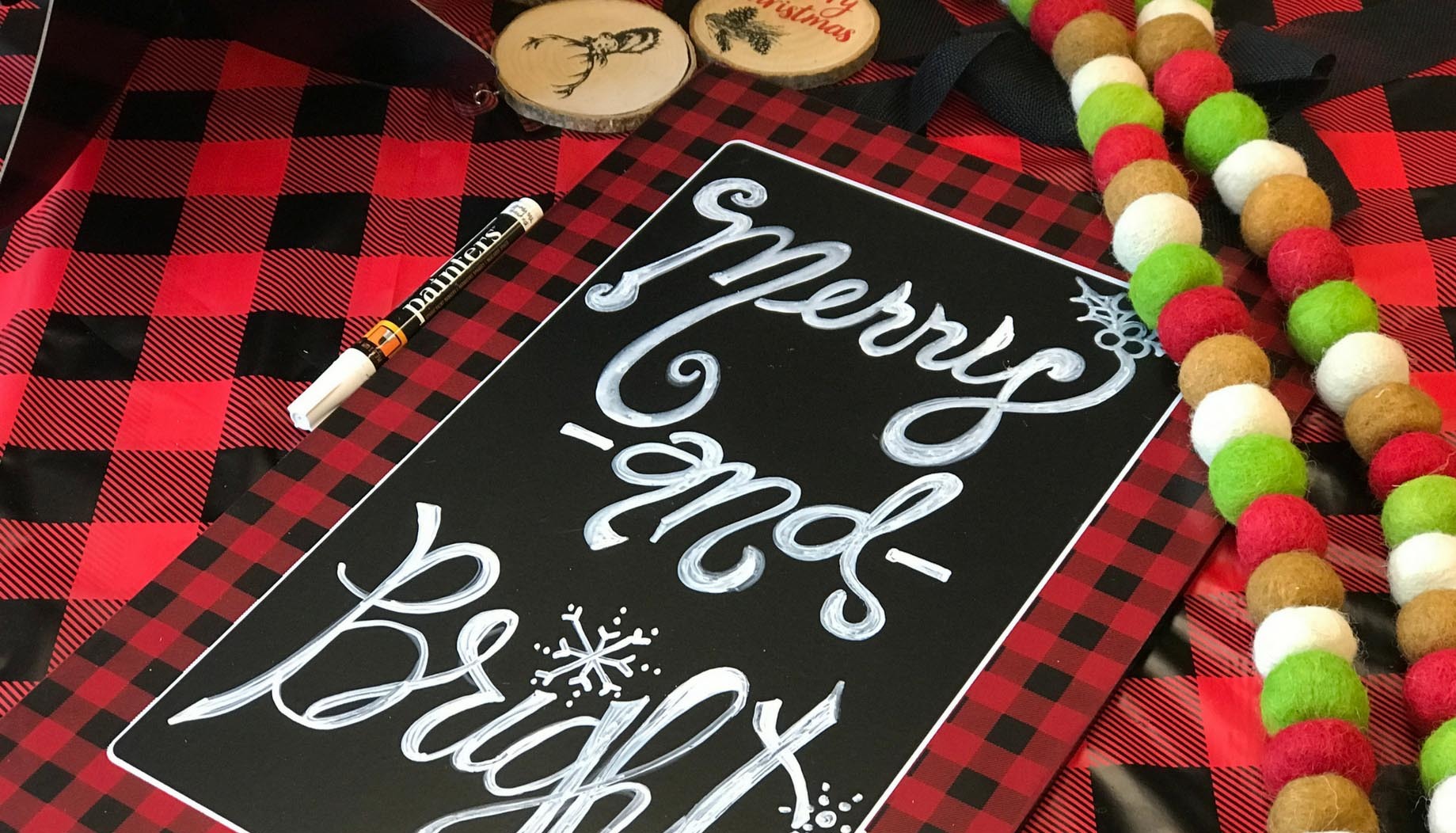 Buffalo Plaid Chalkboard sign