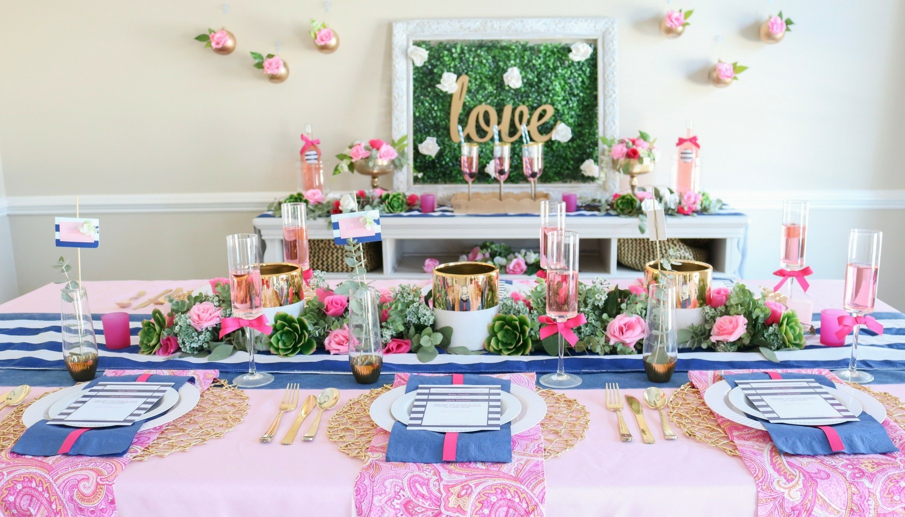 Pink and Navy Spring Wedding Ideas
