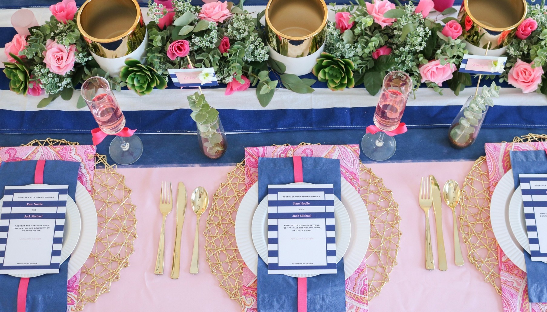Pink and Navy Spring Wedding Ideas