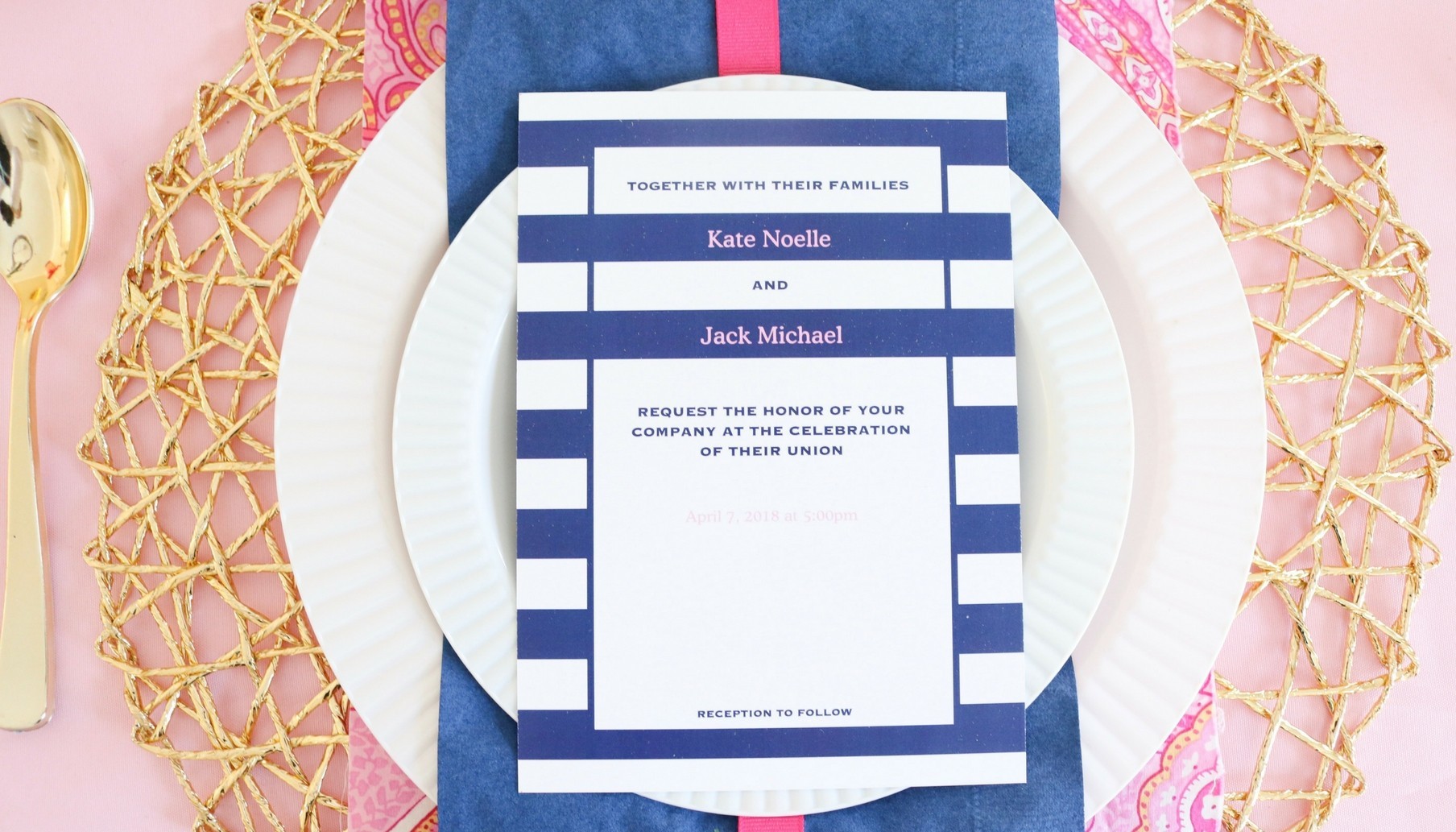 Pink and Navy Spring Wedding Ideas