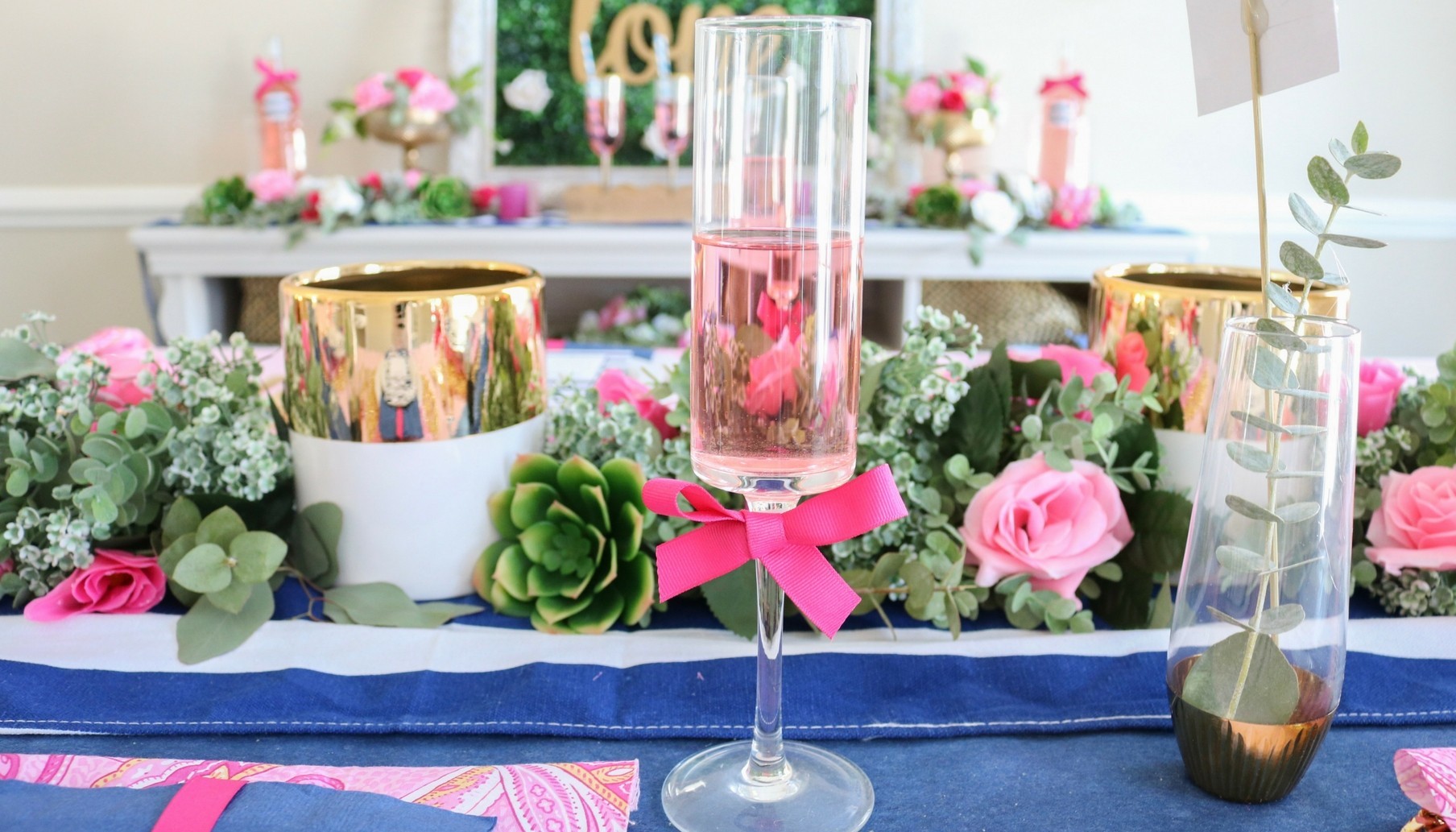 Pink and Navy Spring Wedding and Cocktail Ideas