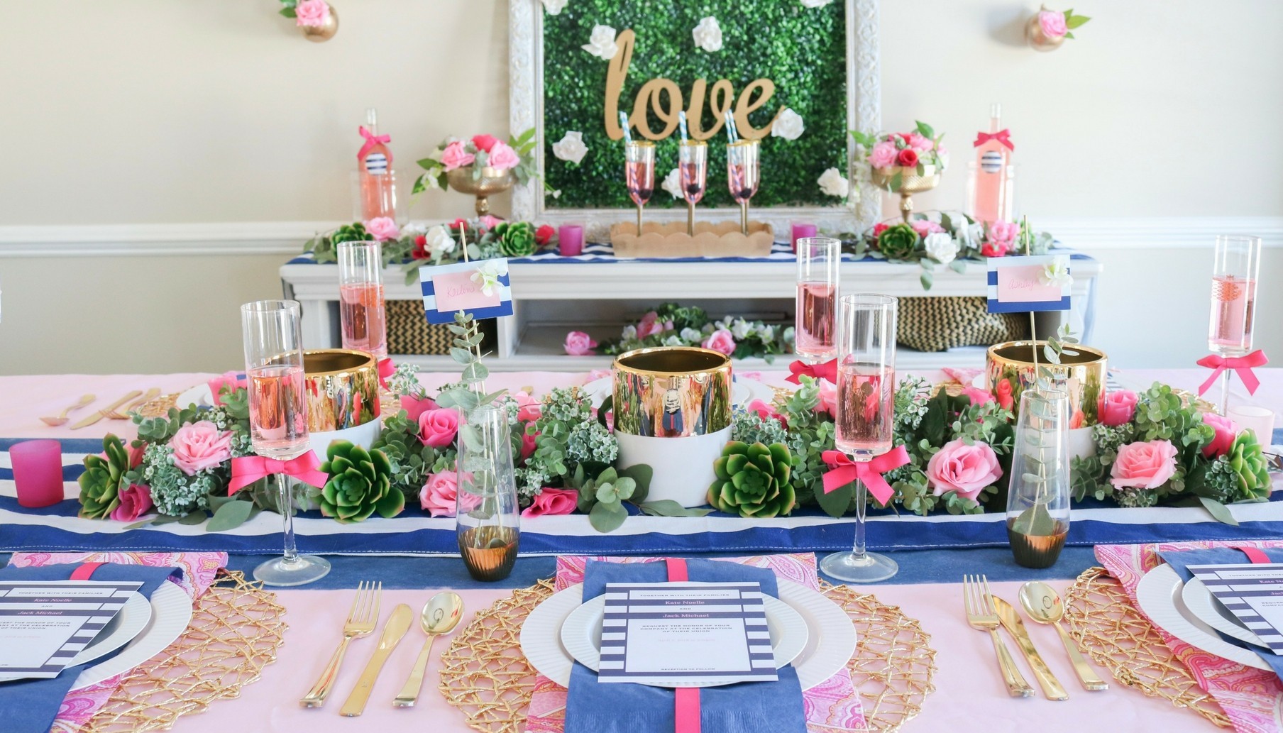 Pink and Navy Spring Wedding Ideas
