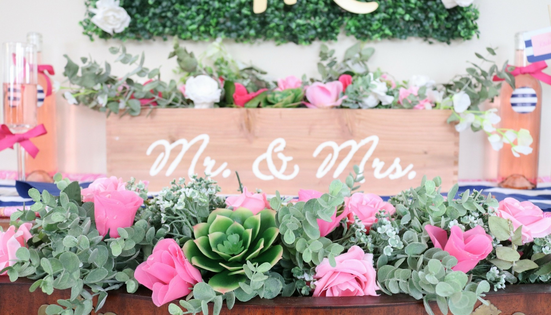Navy and Pink Wedding Ideas DIY Place Card Station