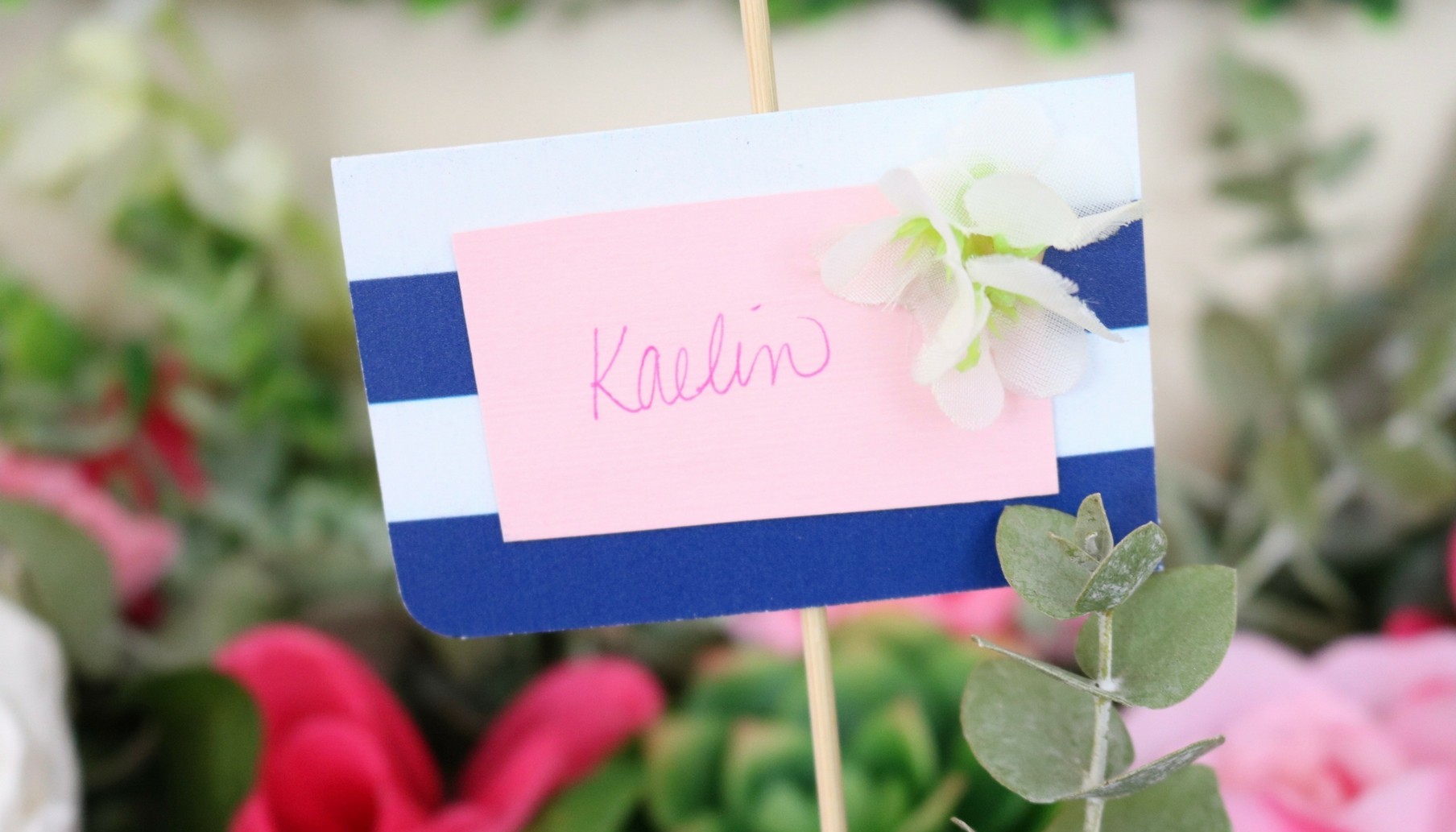 Navy and Pink Wedding Ideas DIY Place Card Station