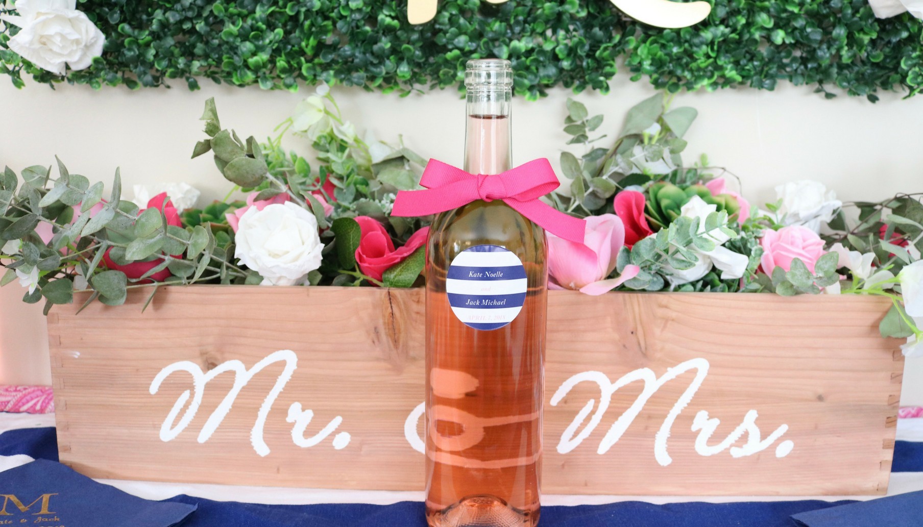 Navy and Pink Wedding Ideas DIY Place Card Station