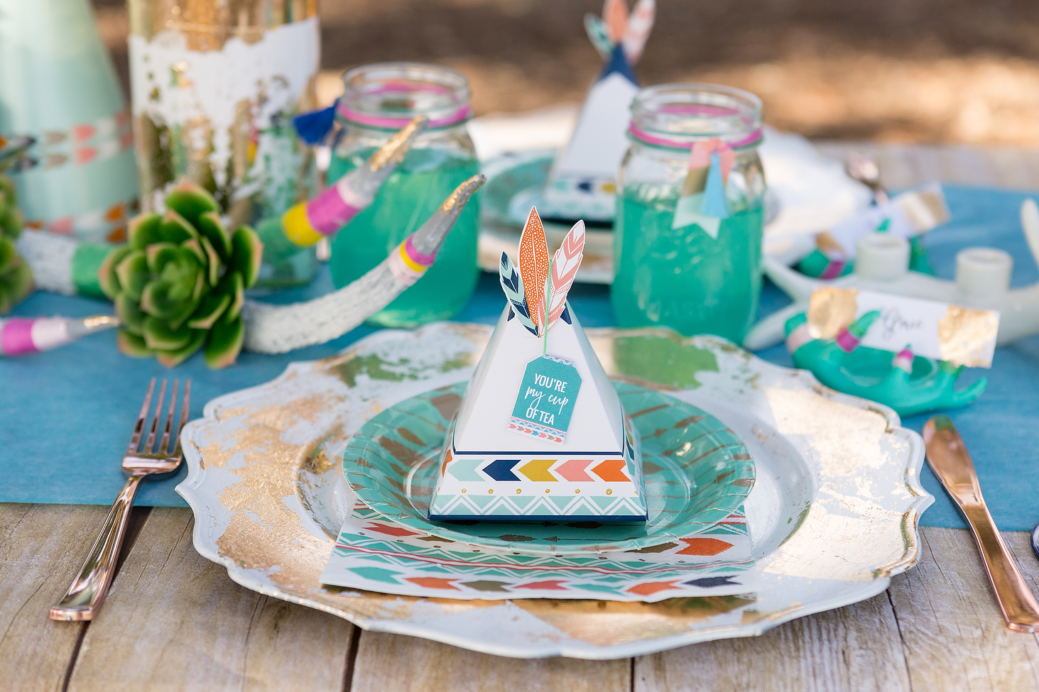 turquoise boho bridal shower