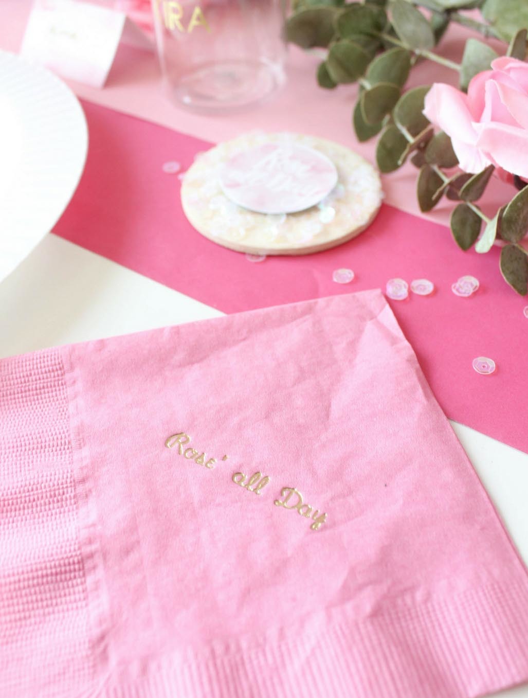 Rose' All Day Bridal Shower Napkin