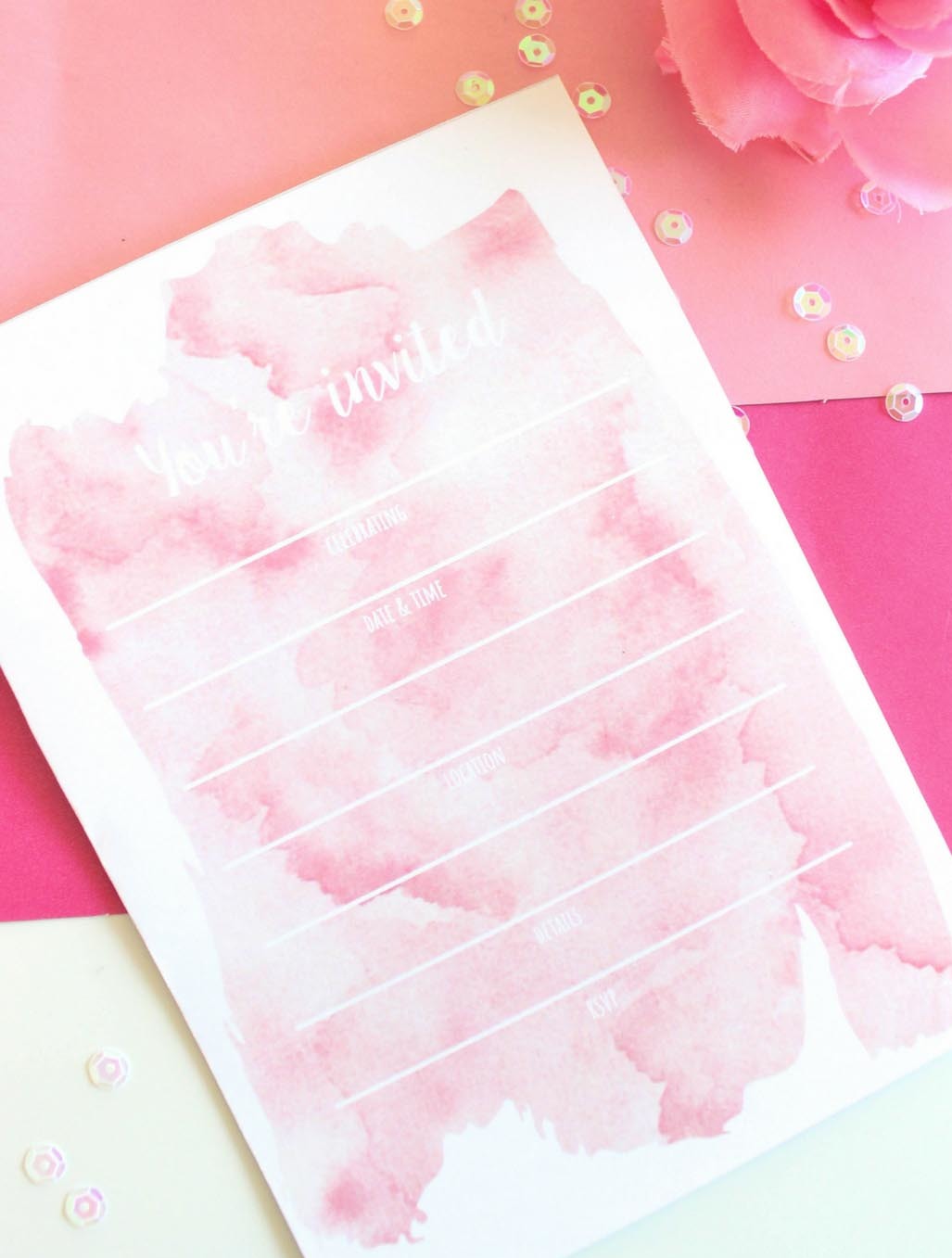 Rose' All Day Bridal Shower Invitation
