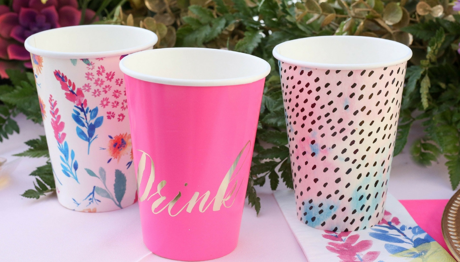 fluorescent floral cups are elegant and trendy