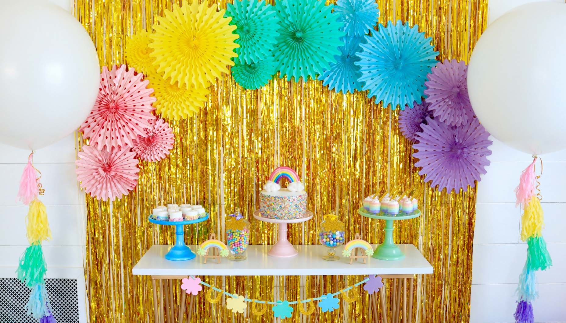 Pastel St. Patrick's Day Party Dessert Table