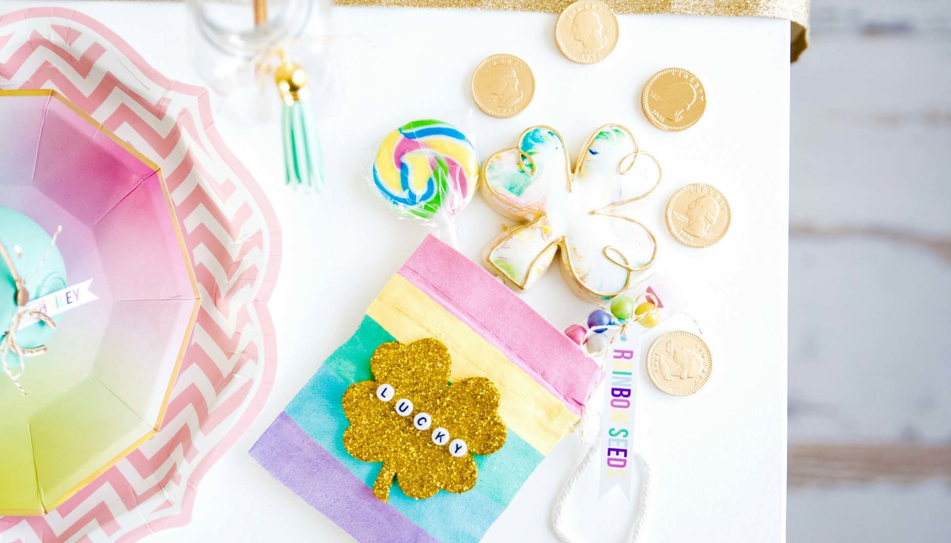 Pastel Rainbow St. Patrick's Day Party Favors