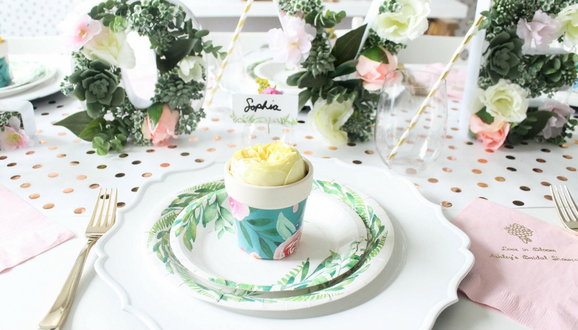 Love in Bloom Bridal Shower Place Setting