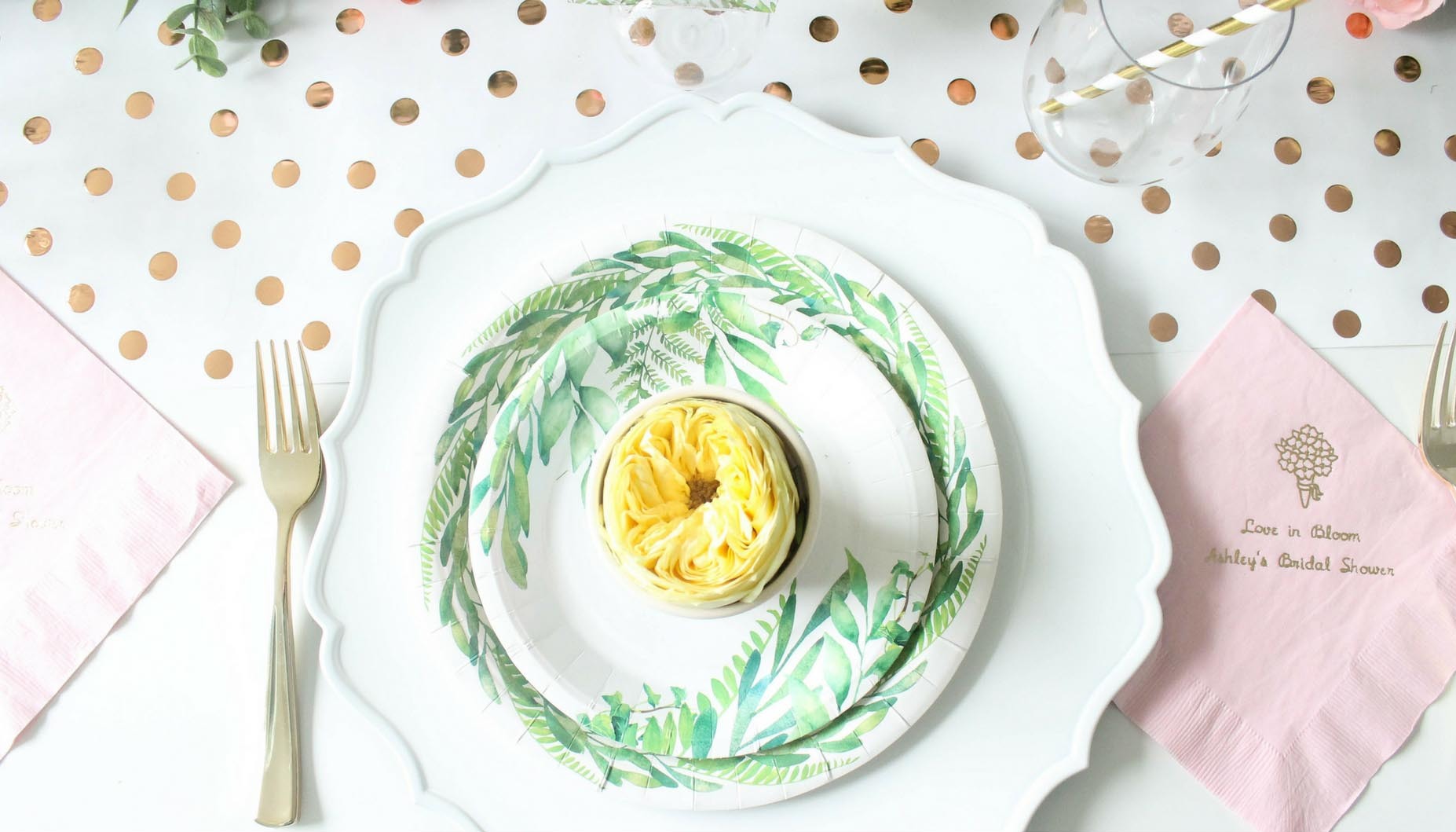 Love in Bloom Bridal Shower Place Setting