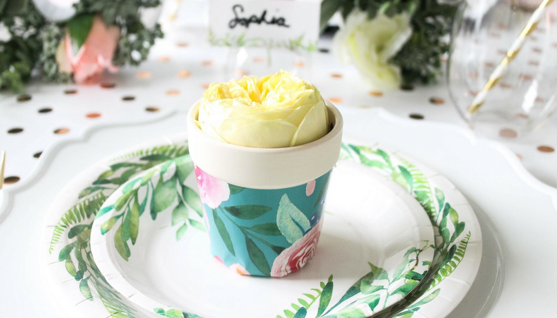 Love in Bloom Bridal Shower Ceramic Flower Pot