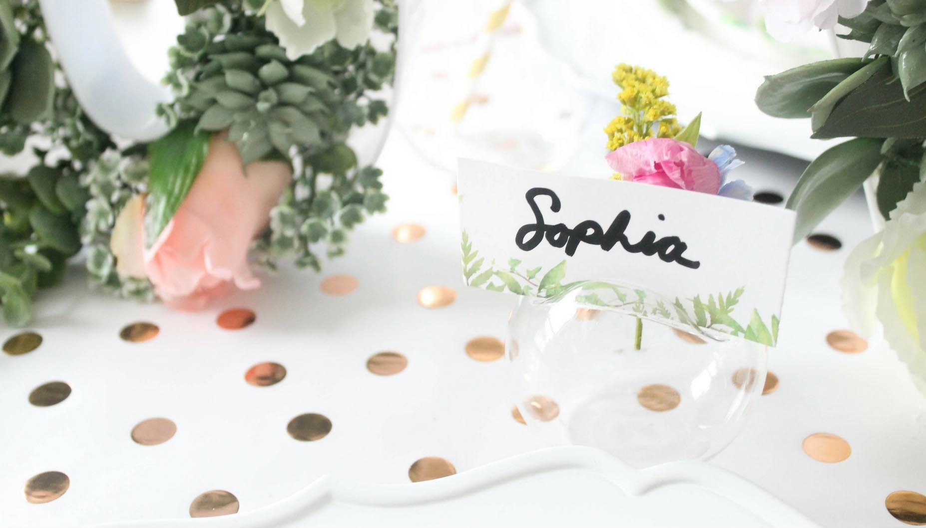 Love in Bloom Bridal Shower Place Card Holder