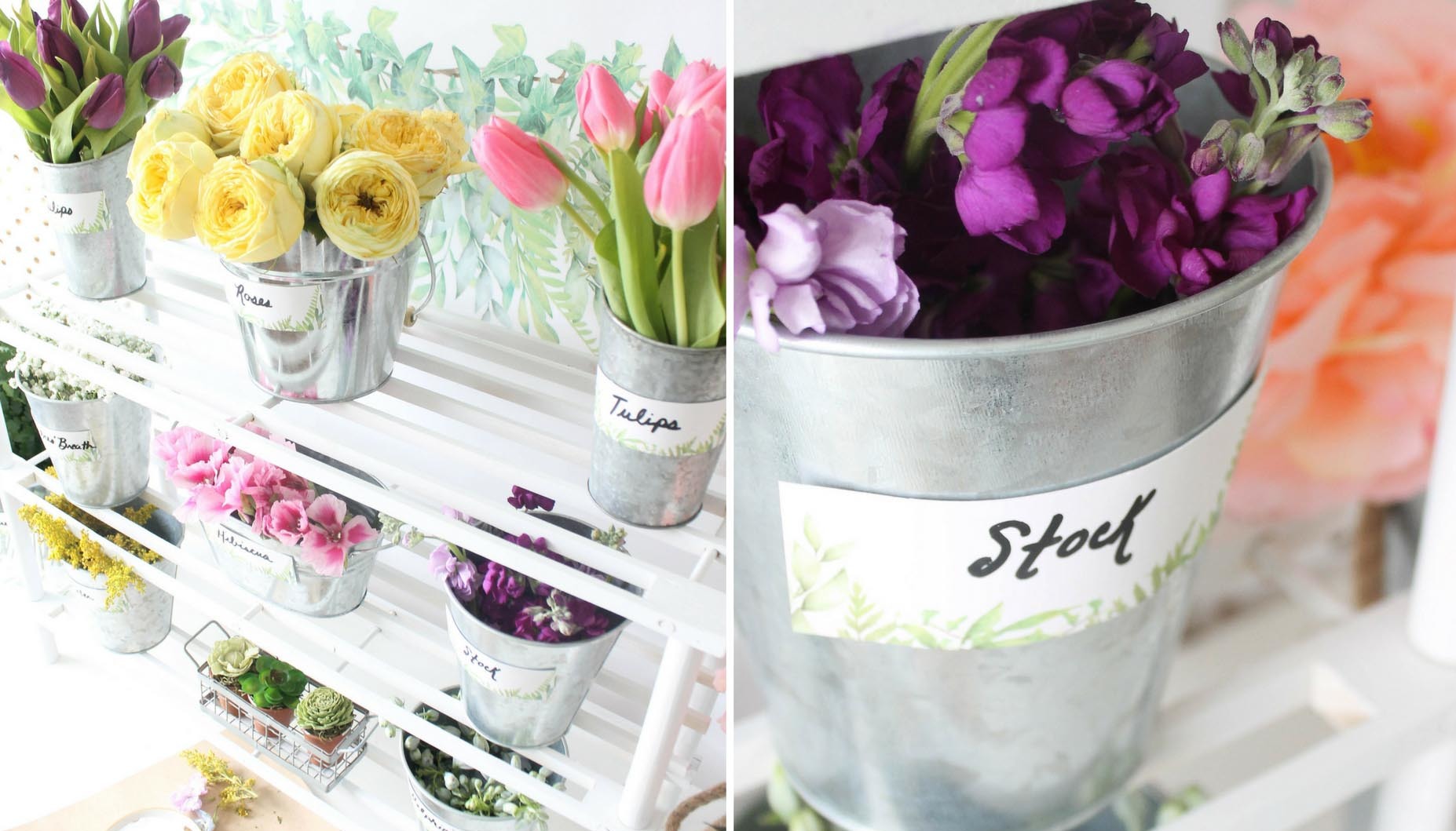 Love in Bloom Bridal Shower DIY Bouquet Bar Flowers