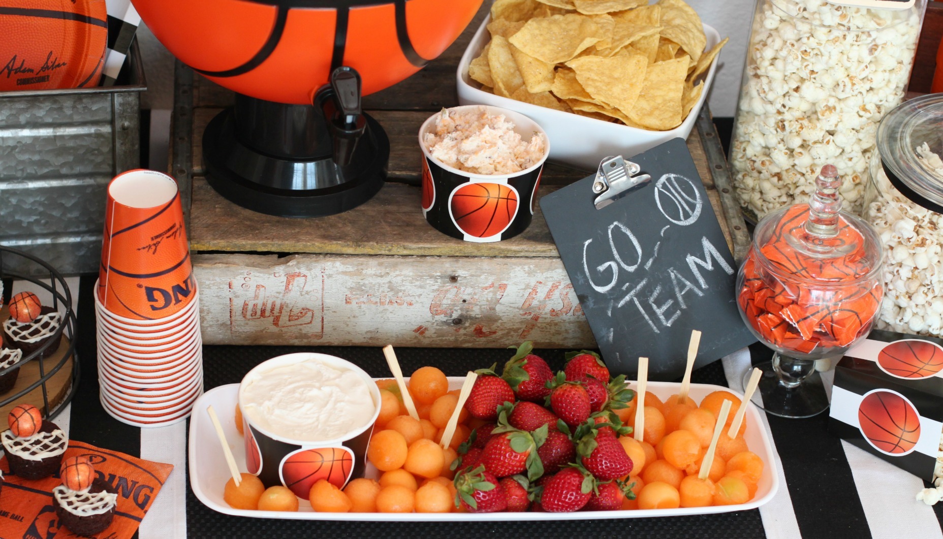Basketball Party Slam Dunk Cantaloupe Dippers