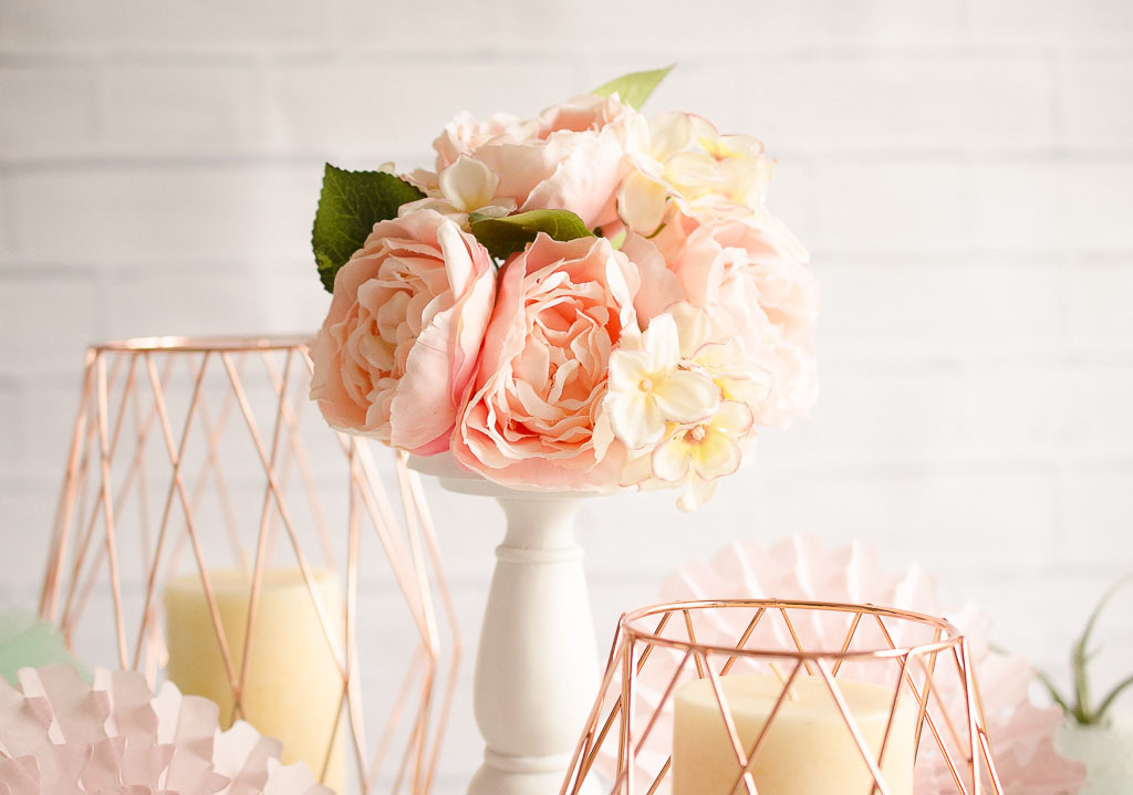 blush and mint tablescape