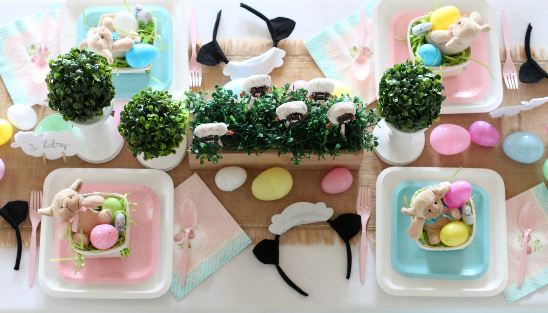Little Lamb Easter Party Table Setting