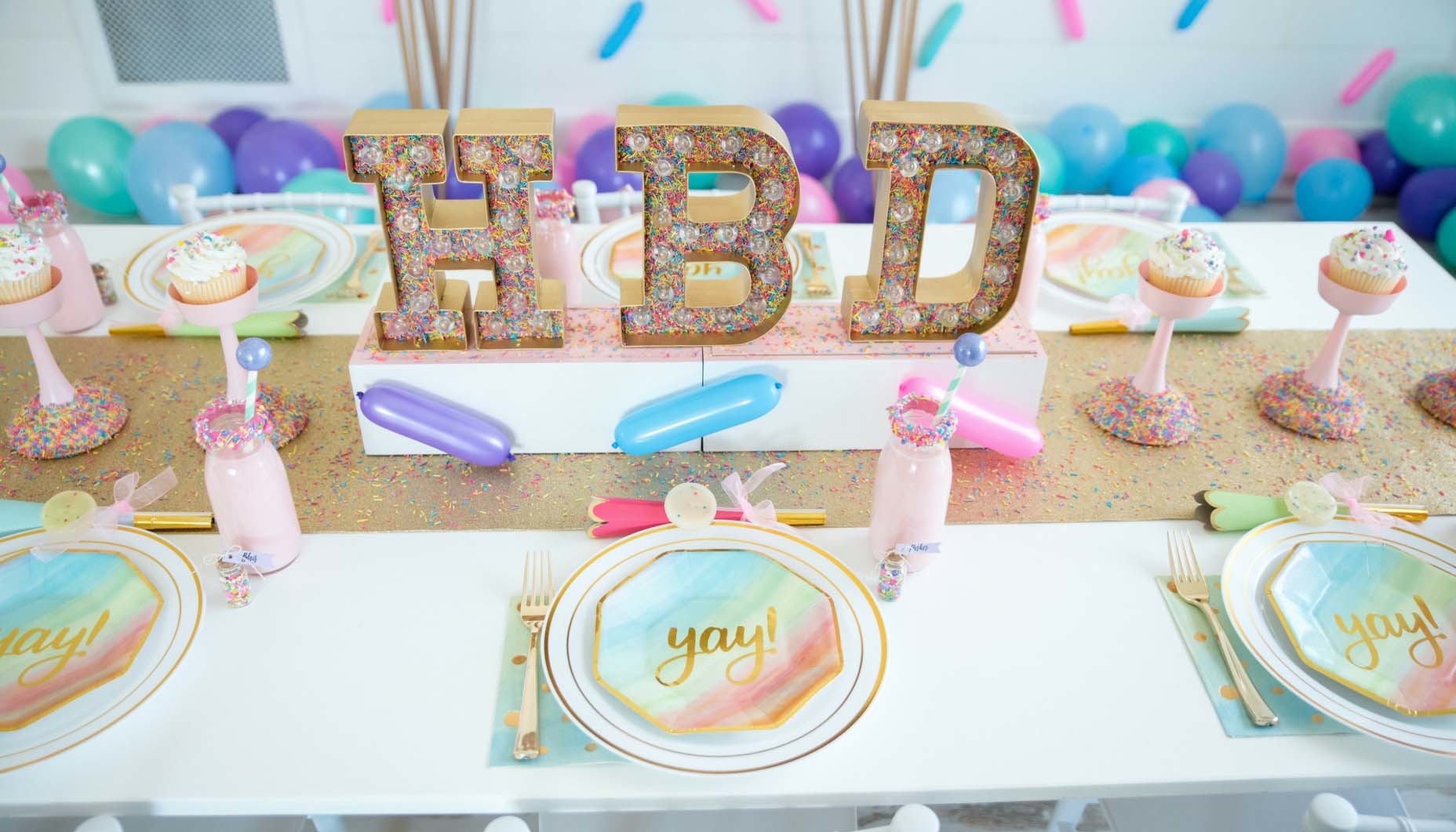 Watercolor Rainbow Tween Birthday Party