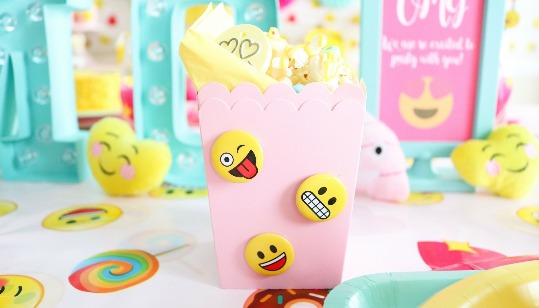 girly emoji birthday party ideas emoji popcorn recipe
