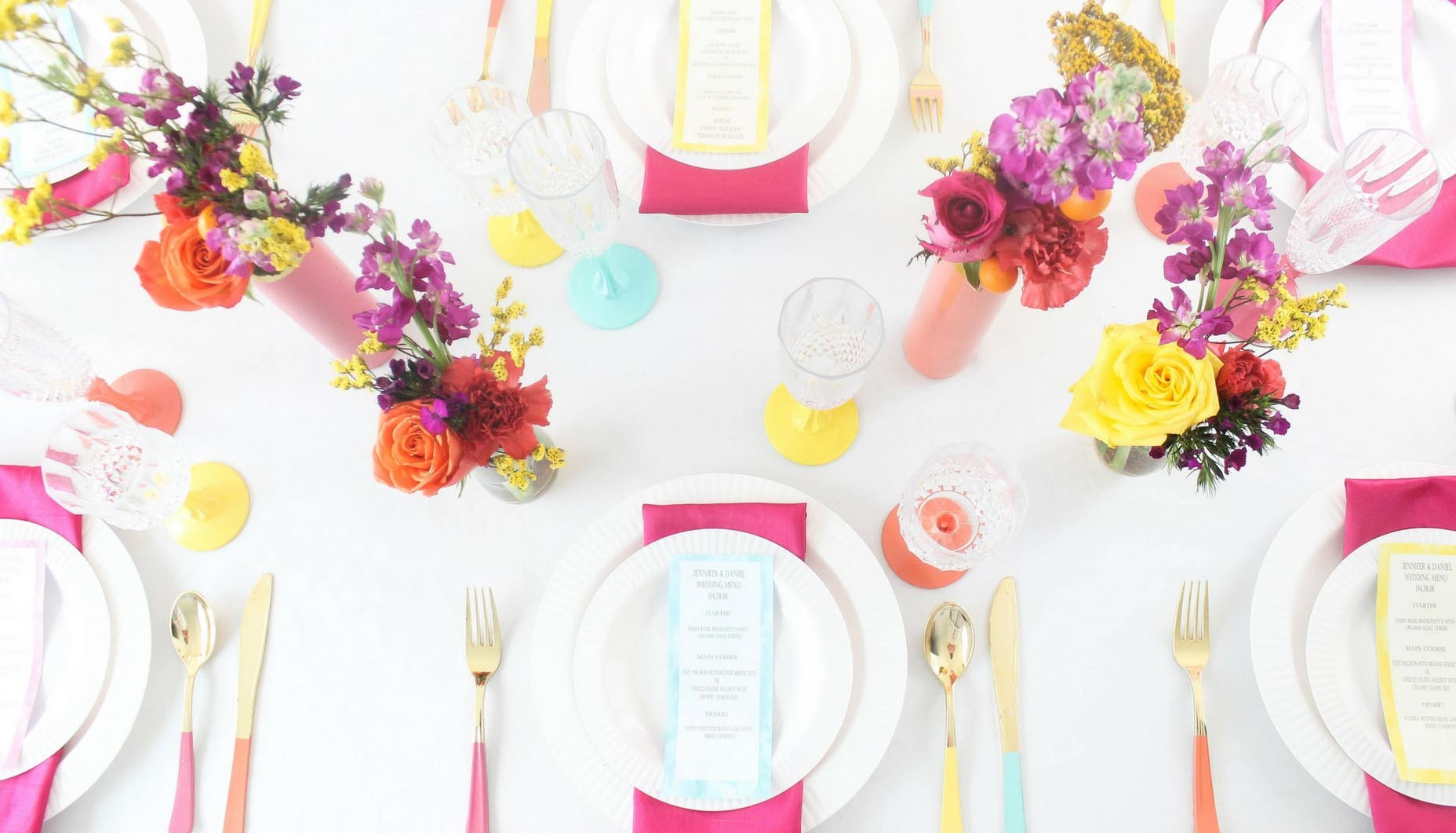 Colorful Wedding Place Settings