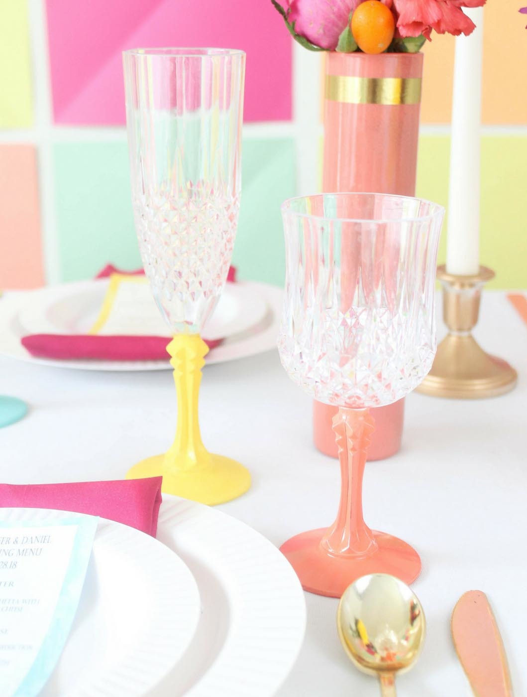 Colorful Wedding Painted Cups