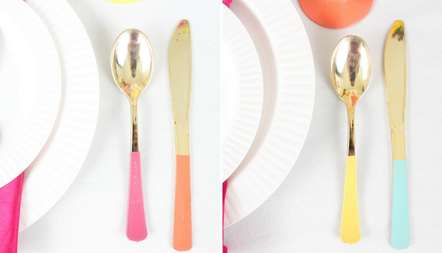 Colorful Wedding Painted Utensils