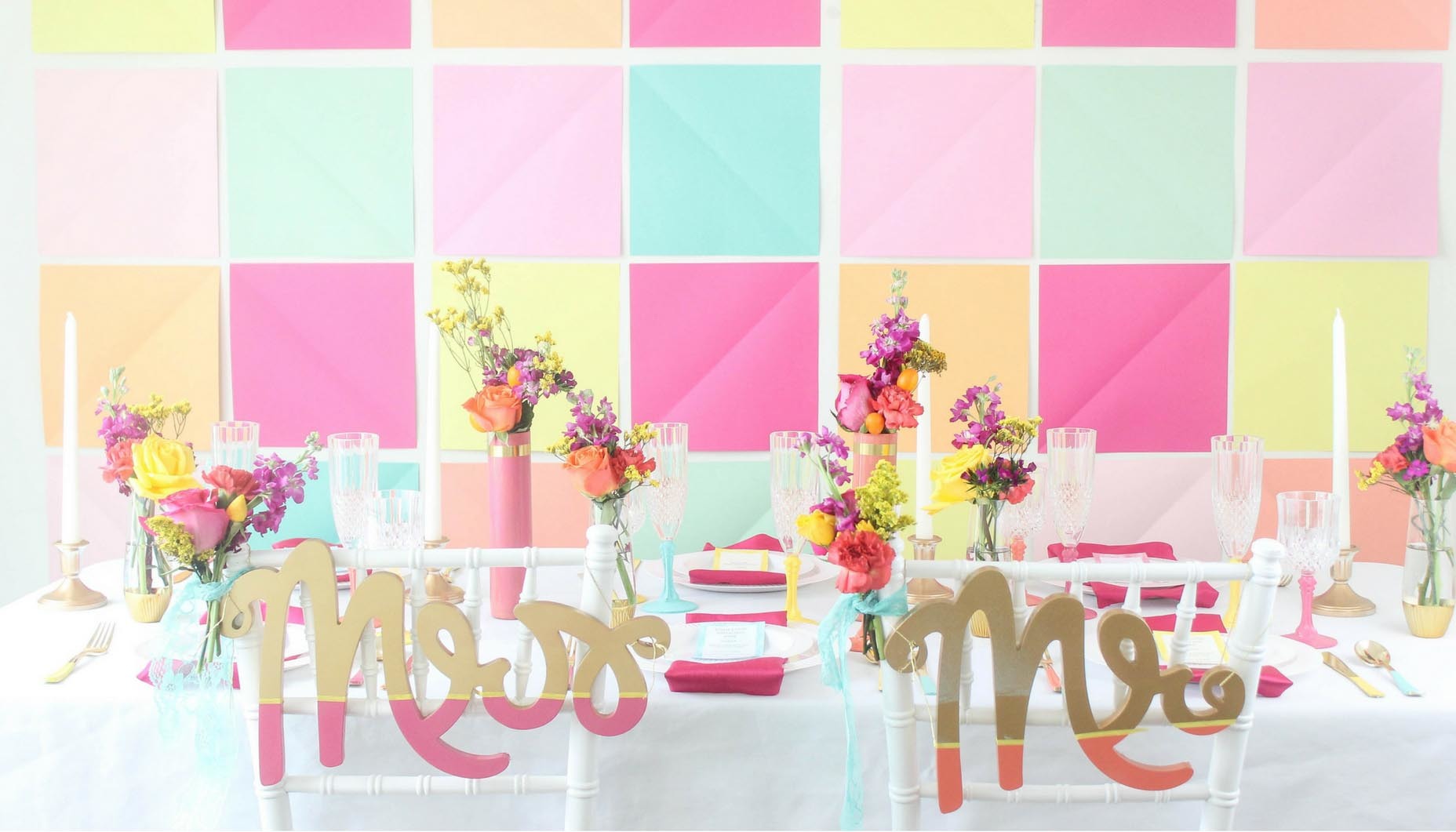 Colorful Wedding DIY Chair Backers