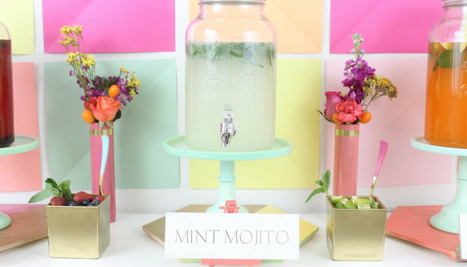 Colorful Wedding Mojito and Sign