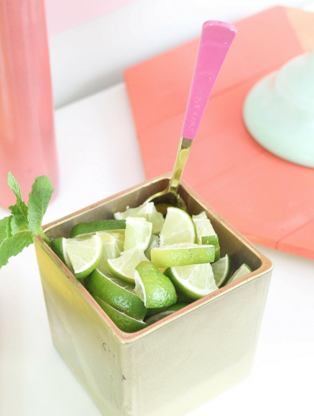 Colorful Wedding Fruit Mojito Bar