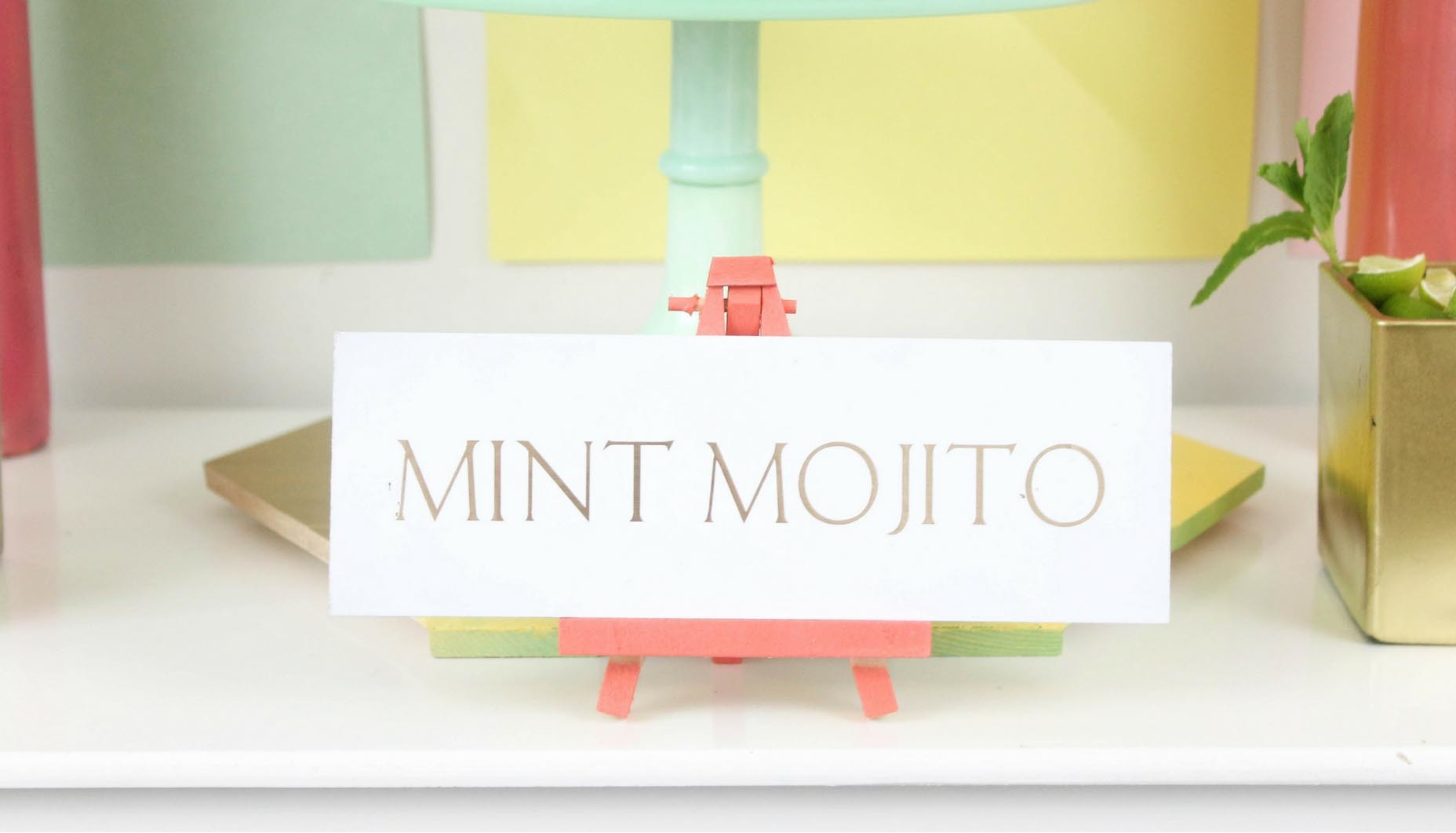 Colorful Wedding Mojito Bar Drink Sign