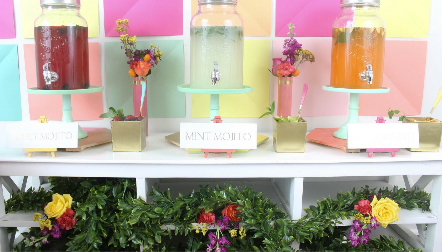 Colorful Wedding Mojito Bar Drink Sign