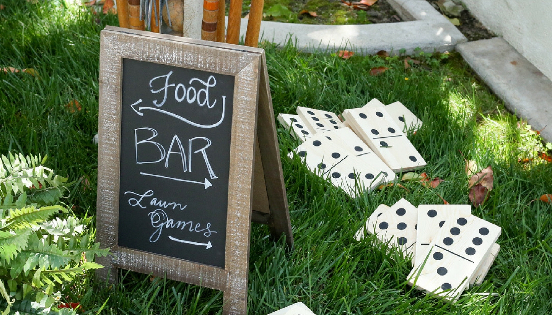 wood dominoes for outdoor wedding lawn games