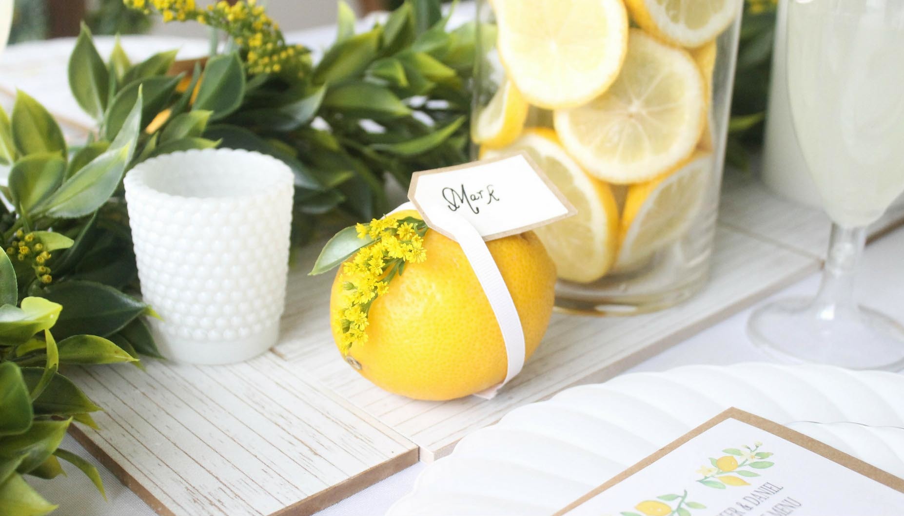 lemon wedding wood slat runner Lemon Wedding Wood Slat Runner