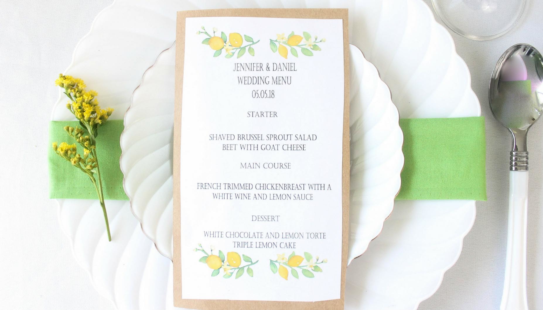 lemon wedding place setting Lemon Wedding Place Setting