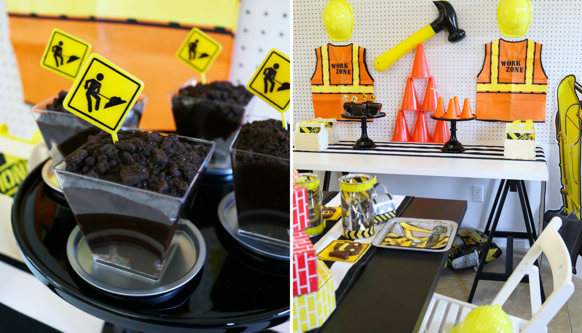 Construction Zone Birthday Party Tables