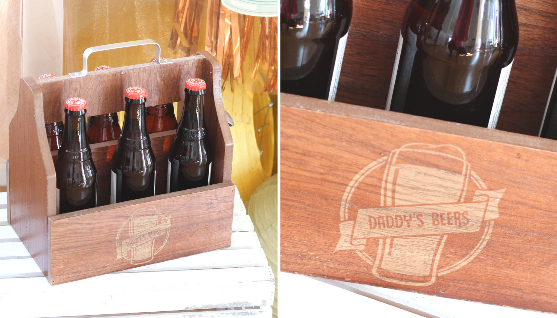 Party Wooden beer holder