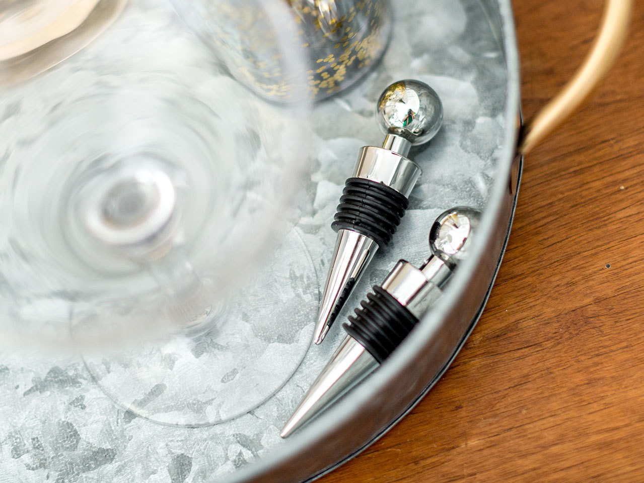practical accessories Wine stoppers help keep bubbly fresh.