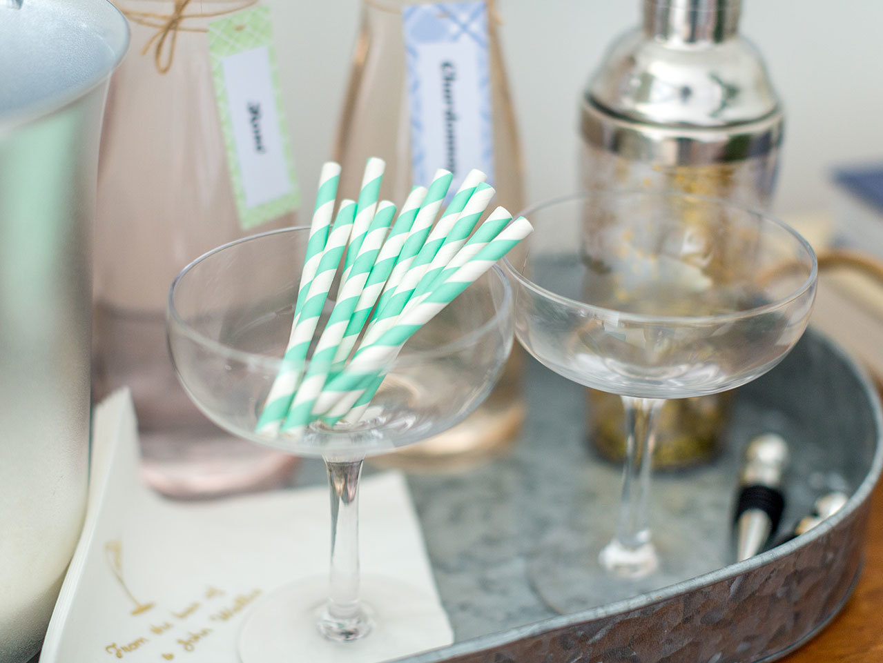 Everyone loves outfitting their drink with a cute striped paper straw!