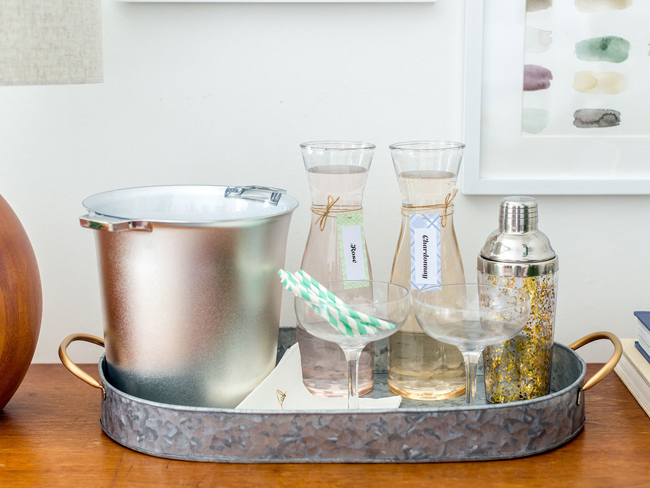 trayed collection Keep everything in a nice organized group with a galvanized tray.