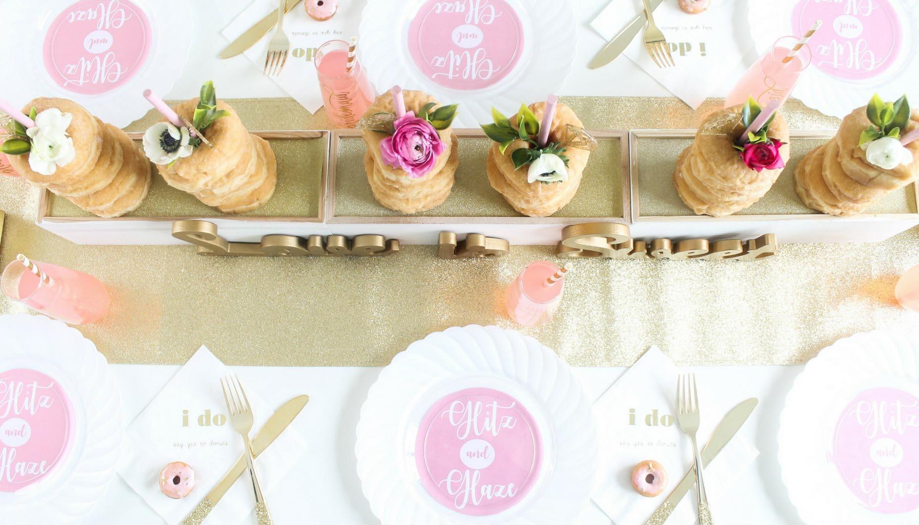 Glitz & Glaze Donut Bridal Shower Place Settings