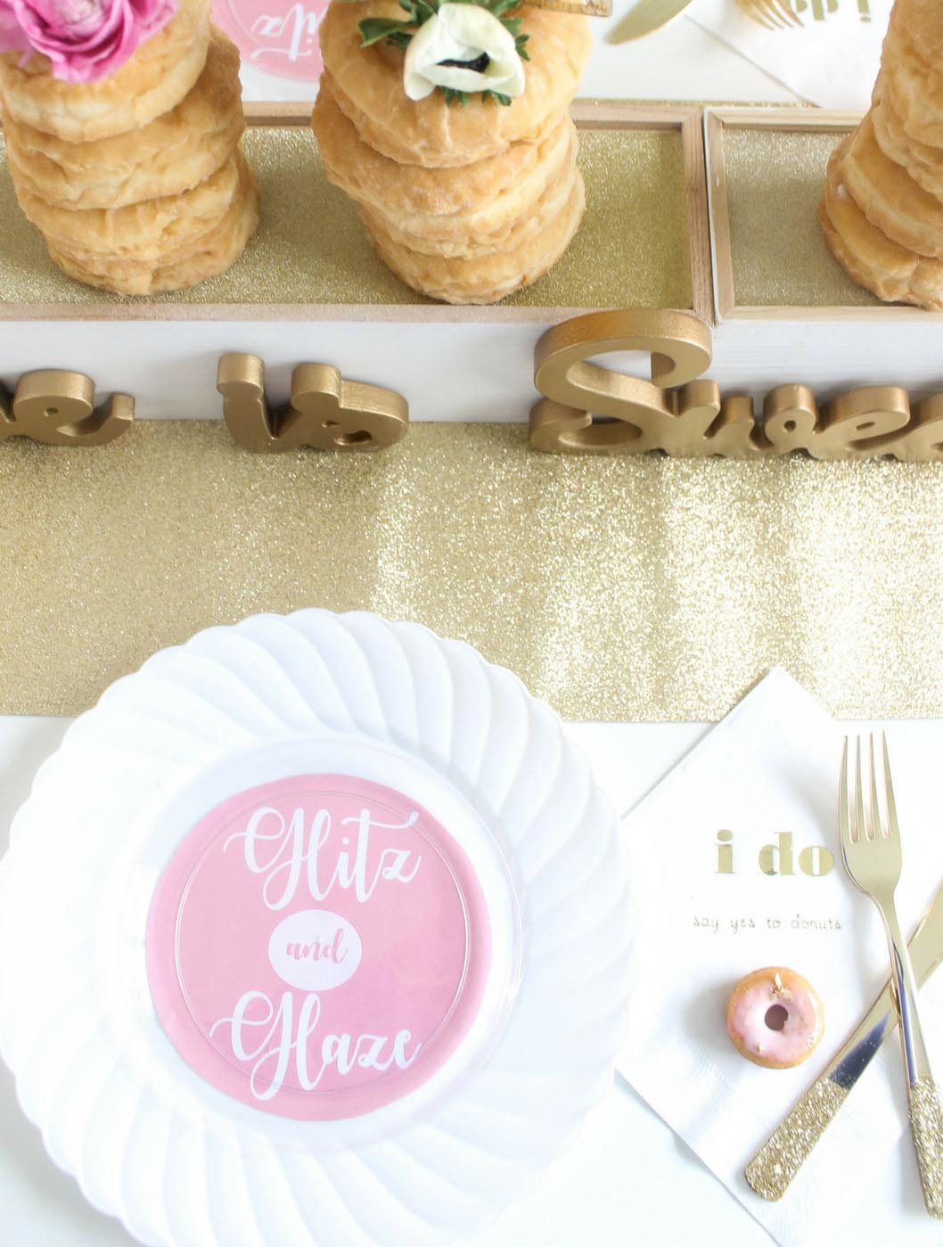 Glitz & Glaze Donut Bridal Shower Place Setting